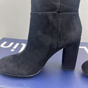 Black suede tall boots